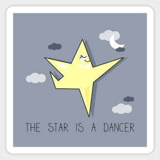 Cute cartoon star in a dancer yoga pose Sticker